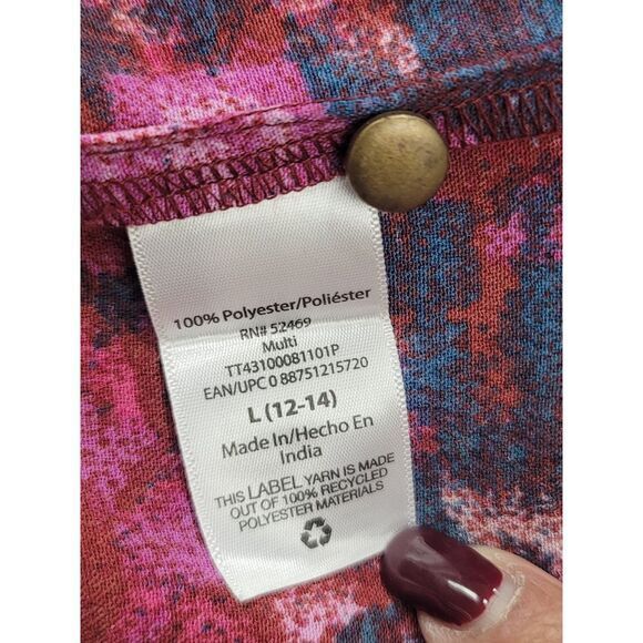 Womens Tiered‎ Floral Midi Fairy Cottagecore Long Sleeve Print Woven Dress L - Picture 8 of 8